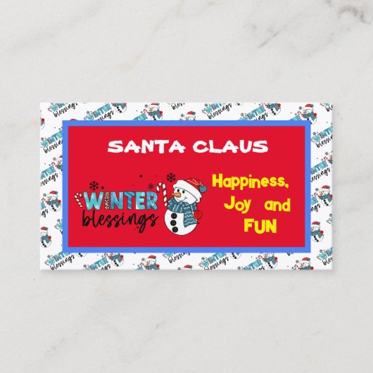 Winter Blessings Customize Visitekaartje (Voorkant)