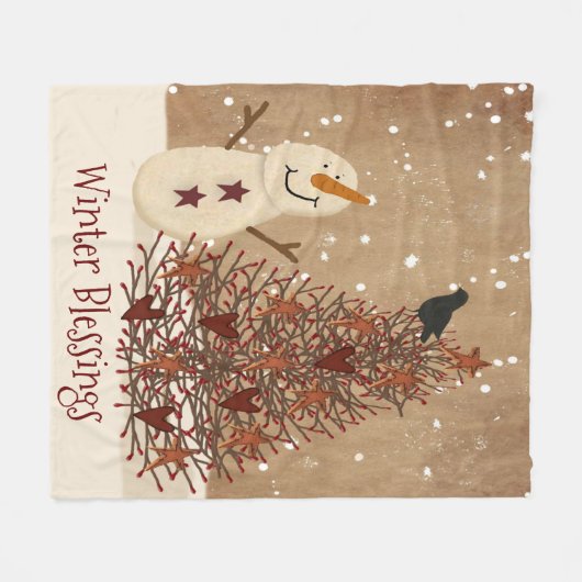 Winter Blessings Fleece Blanket Deken (Voorkant (Horizontaal))
