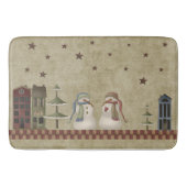 Winter Blessings Folkart Snowmen Paar Badmat (Voorkant)