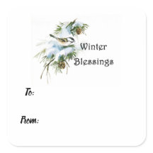 Winter Blessings Gift Sticker Label