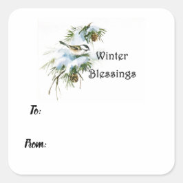 Winter Blessings Gift Sticker Label