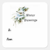 Winter Blessings Gift Sticker Label (Voorkant)