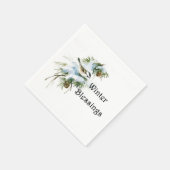 "Winter Blessings Paper Napkins Chickadee Snow" Servet (Hoek)