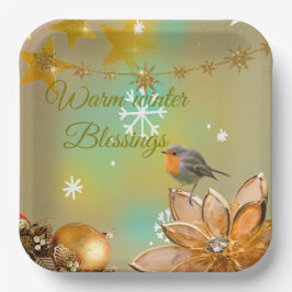 Winter Blessings paper plates  Papieren Bordje