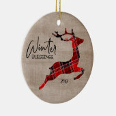 Winter Blessings Play Reindeer Keramisch Ornament (Rechts)