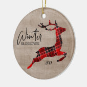 Winter Blessings Play Reindeer Keramisch Ornament (Links)