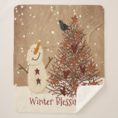 Winter Blessings Sherpa Deken (Voorkant)