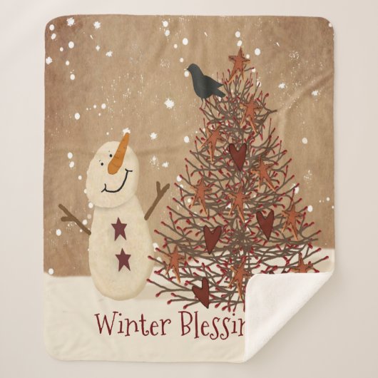 Winter Blessings Sherpa Deken (Voorkant)