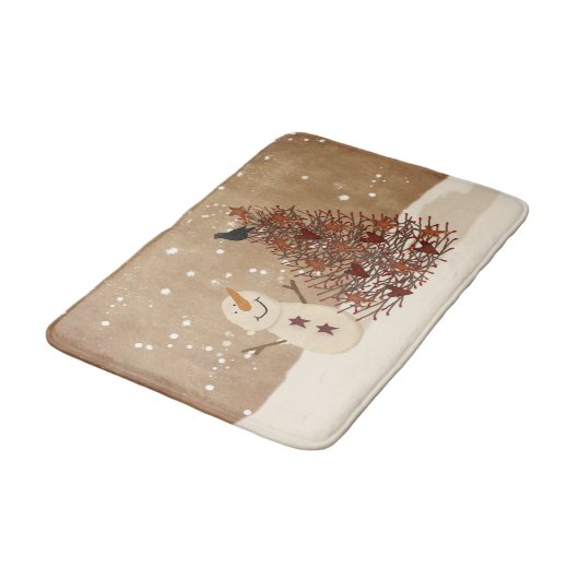 Winter Blessings Snowman Bath Mat (Gekanteld)