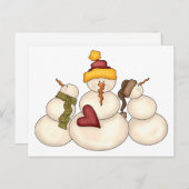 Winter Blessings ・ Snowmen Briefkaart (Voorkant / Achterkant)