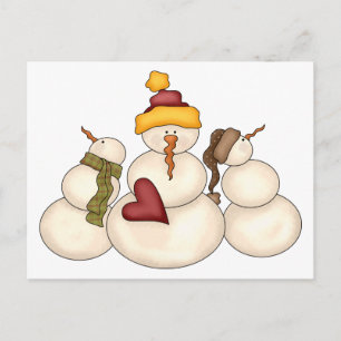 Winter Blessings ・ Snowmen Briefkaart