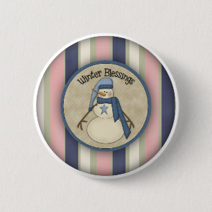 Winter Blessings Snowmen Ronde Button 5,7 Cm