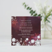 Winter Blings Merlot & Witte Bruiloft Kaart (Staand voorkant)
