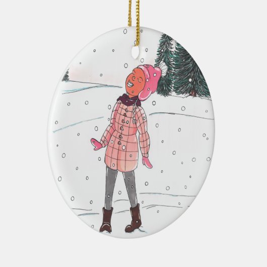 Winter  Bliss Keramisch Ornament (Rechts)