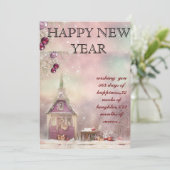 "Winter Bliss: Lichte pastels Nieuwjaarsgroet Feestdagenkaart (Staand voorkant)