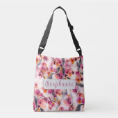 Winter Bliss Waterverf Bloemen- Gepersonaliseerde  Crossbody Tas (Voorkant)