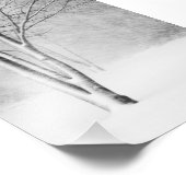 Winter Blizzard Snowy Tree White-Out Abstract Foto Afdruk (Hoek)