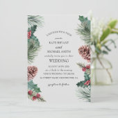 Winter bloeiende bruiloft uitnodiging (Staand voorkant)