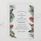 Winter bloeiende bruiloft uitnodiging (Voorkant / Achterkant)