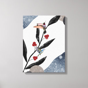 Winter Bloem Abstract Canvas Afdruk