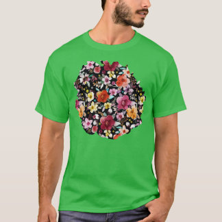 WINTER BLOEM BOEKETTEN MULTI ZWART T-SHIRT