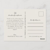 Winter bloem bruiloft foto dank u briefkaart (Achterkant)