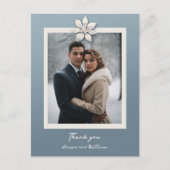 Winter bloem bruiloft foto dank u briefkaart (Voorkant)
