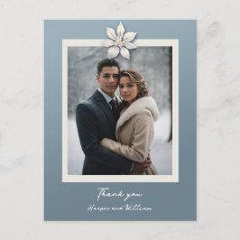 Winter bloem bruiloft foto dank u briefkaart