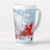 Winter Bloem Compositie Latte Mok (Rechterhoek)