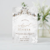 Winter Bloem Denneappels Oefen Diner Kaart (Staand voorkant)