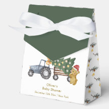 Winter Bloem Kerstboom Tractor Beer Baby Shower 