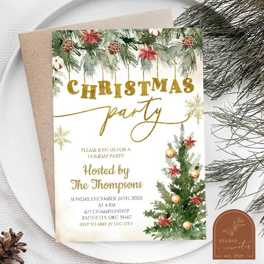 Winter Bloem Kerstvakantie Feest Kaart
