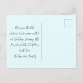 Winter Bloem Lichtblauwe Quinceanera Bewaar de Dat Briefkaart (Achterkant)