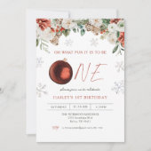 Winter Bloem Oh Wat Een Leuke Meid 1e Verjaardagsf Kaart (Voorkant)