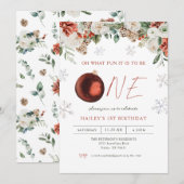 Winter Bloem Oh Wat Een Leuke Meid 1e Verjaardagsf Kaart (Voorkant / Achterkant)