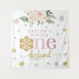 Winter Bloem Sneeuwvlok ONEderland 1e Verjaardag Wandkleed