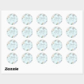 Winter Bloem Zilver en Lichtblauw Quinceanera Ronde Sticker (Vel)