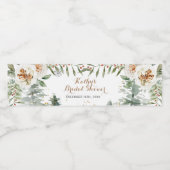 Winter Bloemachtig Bruidsdouche Waterfles Label Etiket (Enkel label)