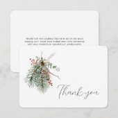 Winter Bloemboeket  Bedankkaart (Voorkant / Achterkant)