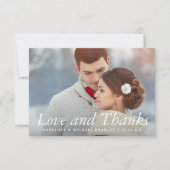 Winter bloemboeket trouwfoto dank u kaart (Voorkant)