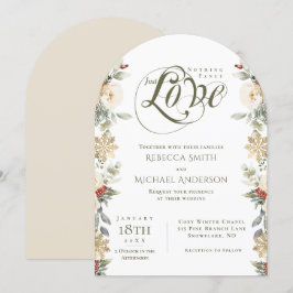 Winter Bloemboog Huwelijk Niks Geks Alleen Liefde Kaart