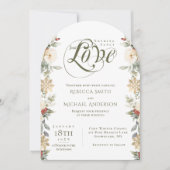 Winter Bloemboog Huwelijk Niks Geks Alleen Liefde Kaart (Voorkant)