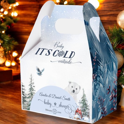 Winter Bloemen Baby Koud Buiten Beer Red Bird Bedankdoosjes