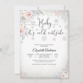Winter Bloemen Baby Shower Uitnodiging (Voorkant)