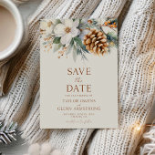 Winter Bloemen Bloemstuk Dennenboom Kegel Trouw Save The Date