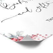 Winter Bloemen Boeken en Geschenken Baby shower Poster (Hoek)