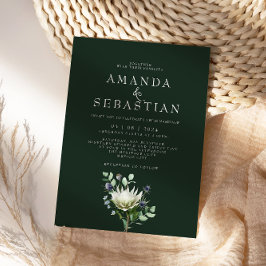 Winter Bloemen Boeket Protea Huwelijk Kaart