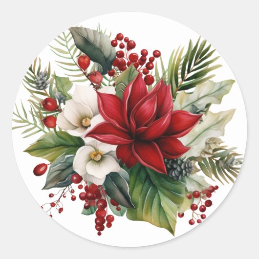 Winter Bloemen Boeket Stickers (Voorkant)