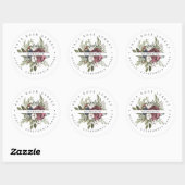 Winter Bloemen | Boho Botanische Retouradres Ronde Sticker (Vel)