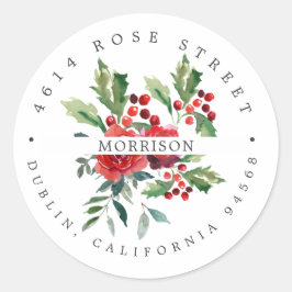Winter Bloemen | Boho Botanische Retouradres Ronde Sticker